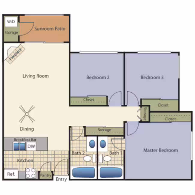Unit C208 D208 floor plan
